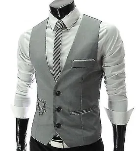 2022 Brand Suit Vest Men Jacket Sleeveless Vintage Vest Fashion   Autumn Plus Size Waistcoat Chaleco Traje Hombre Wedding,light 