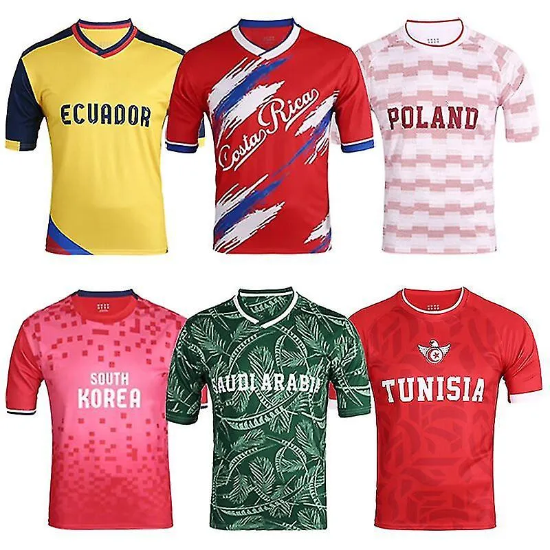 2023 Moda Fútbol Fútbol Hombres Manga Corta País Bandera Impreso Fans Cheer Tshirt Transpirable Oversized Jersey Shirt Tee