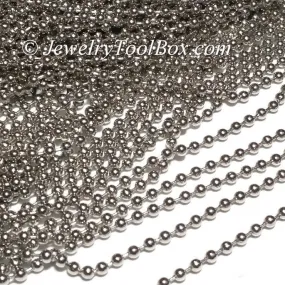 3.2mm Ball Chain, Stainless Steel, Lot Size 50 Meters Spooled, #1916 A