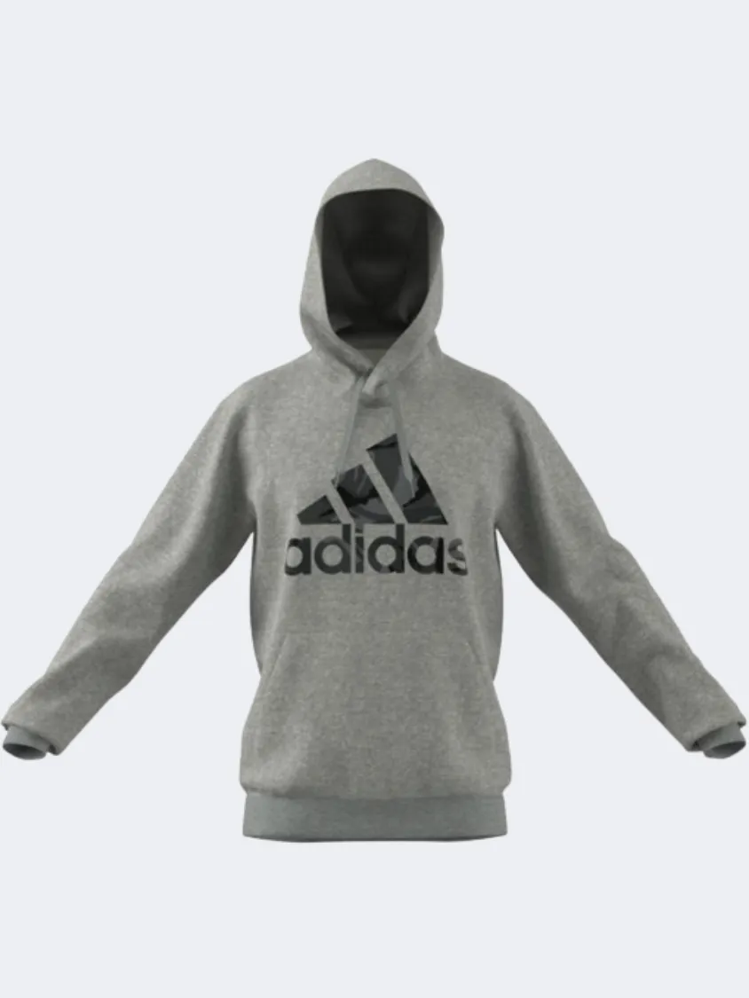 Adidas Camo Men Running Hoody Heather Grey