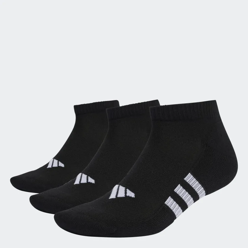 Adidas Performance Cushioned Low 3 Pack Black Socks - Unisex