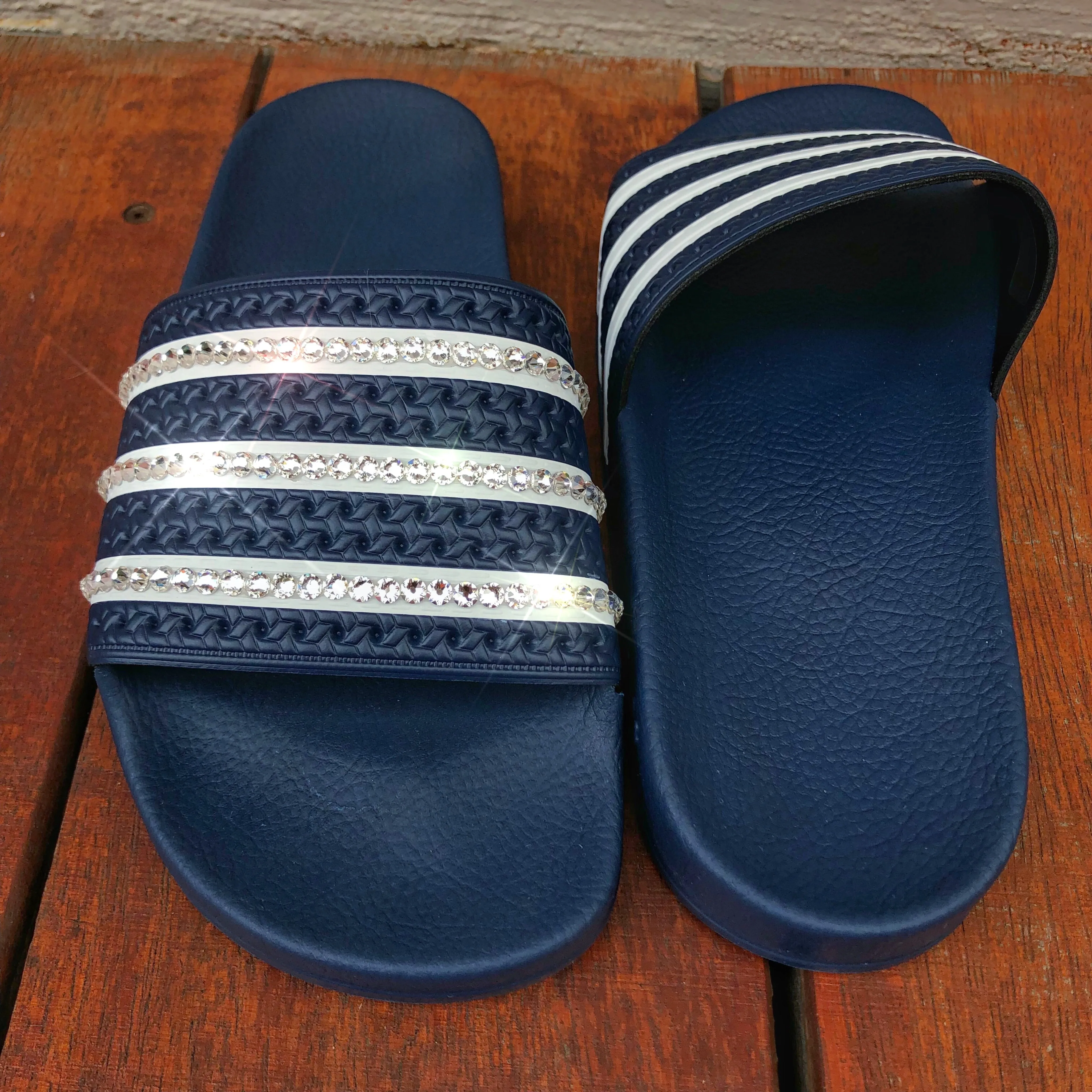 Adilette Slides - Navy Blue