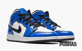 Air Jordan 1 Mid Signal Blue GS 2021 shoes