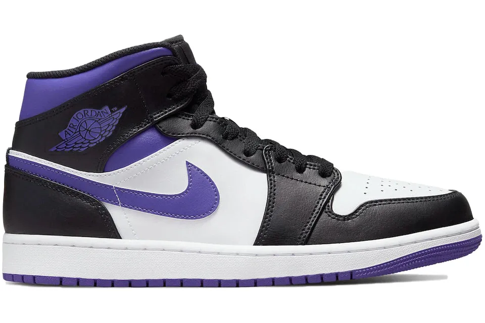 Air Jordan 1 Mid White Black Purple