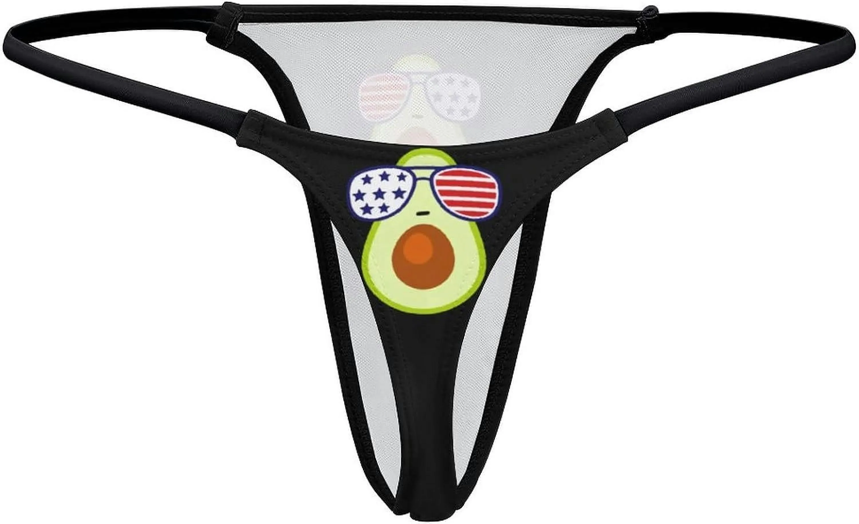 America Flag Glass Avocado G-String Thongs Women's T-Back Underwear Panty-WE509