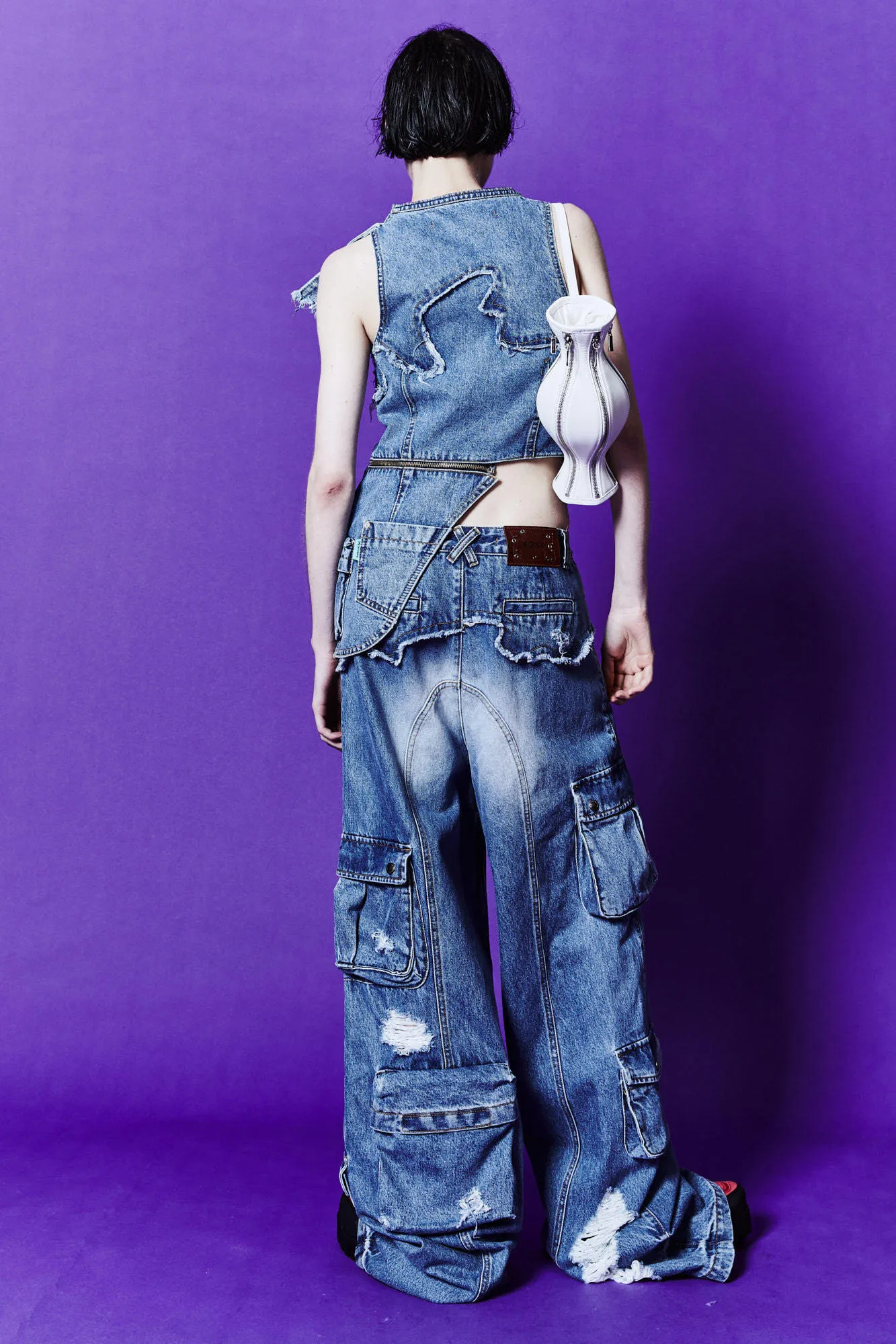 ANDERSSON BELL  |Casual Style Denim Sleeveless Street Style Plain Cotton