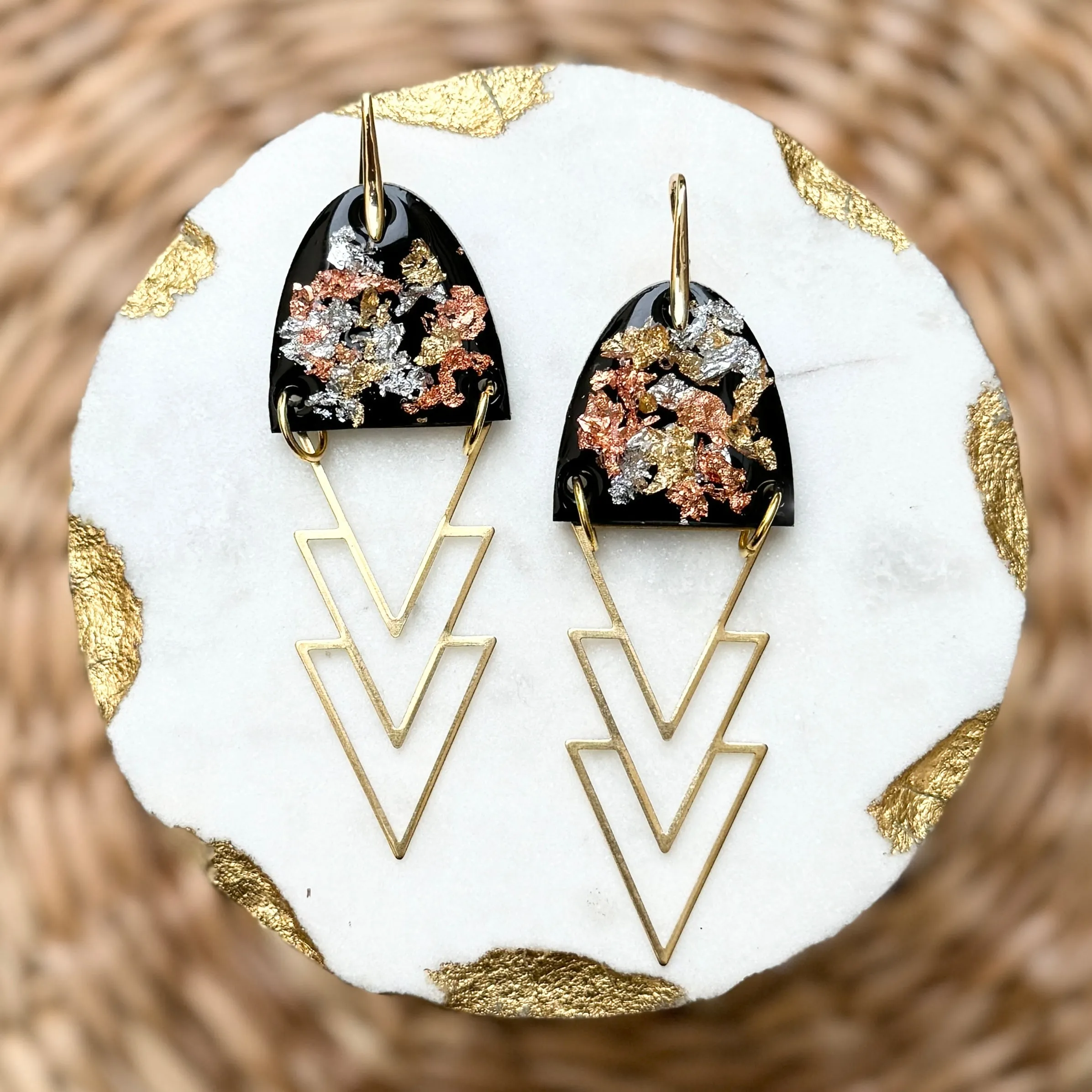 Aurora - Black + Multi - Acrylic Earrings