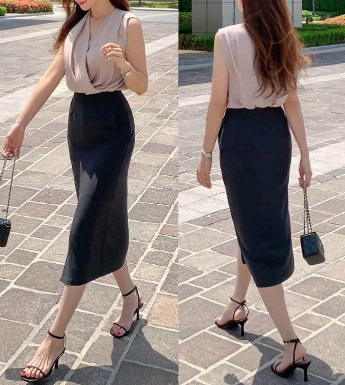 BADDIARY  |Chiffon Sleeveless Party Style Office Style Elegant Style