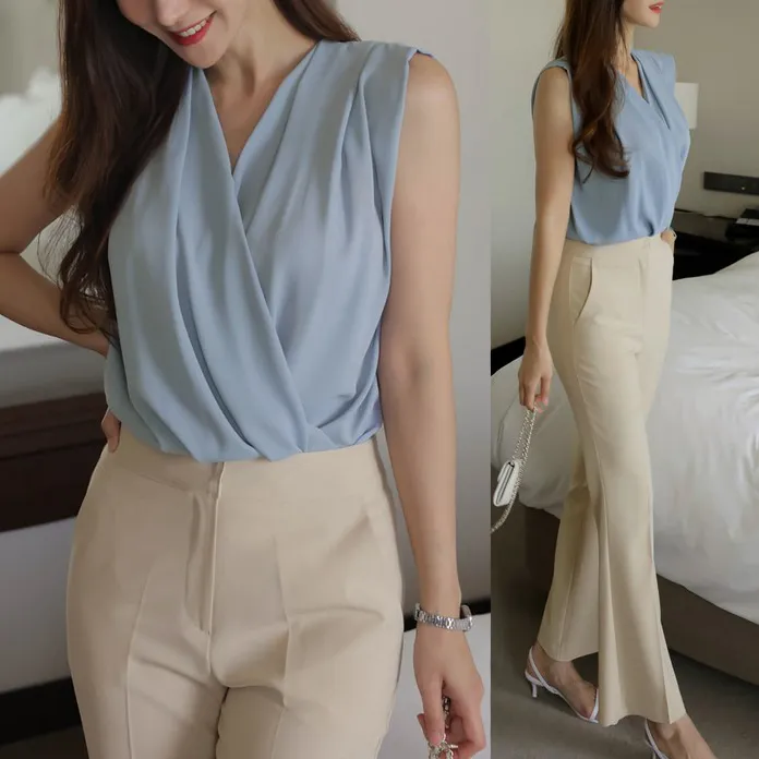 BADDIARY  |Chiffon Sleeveless Party Style Office Style Elegant Style