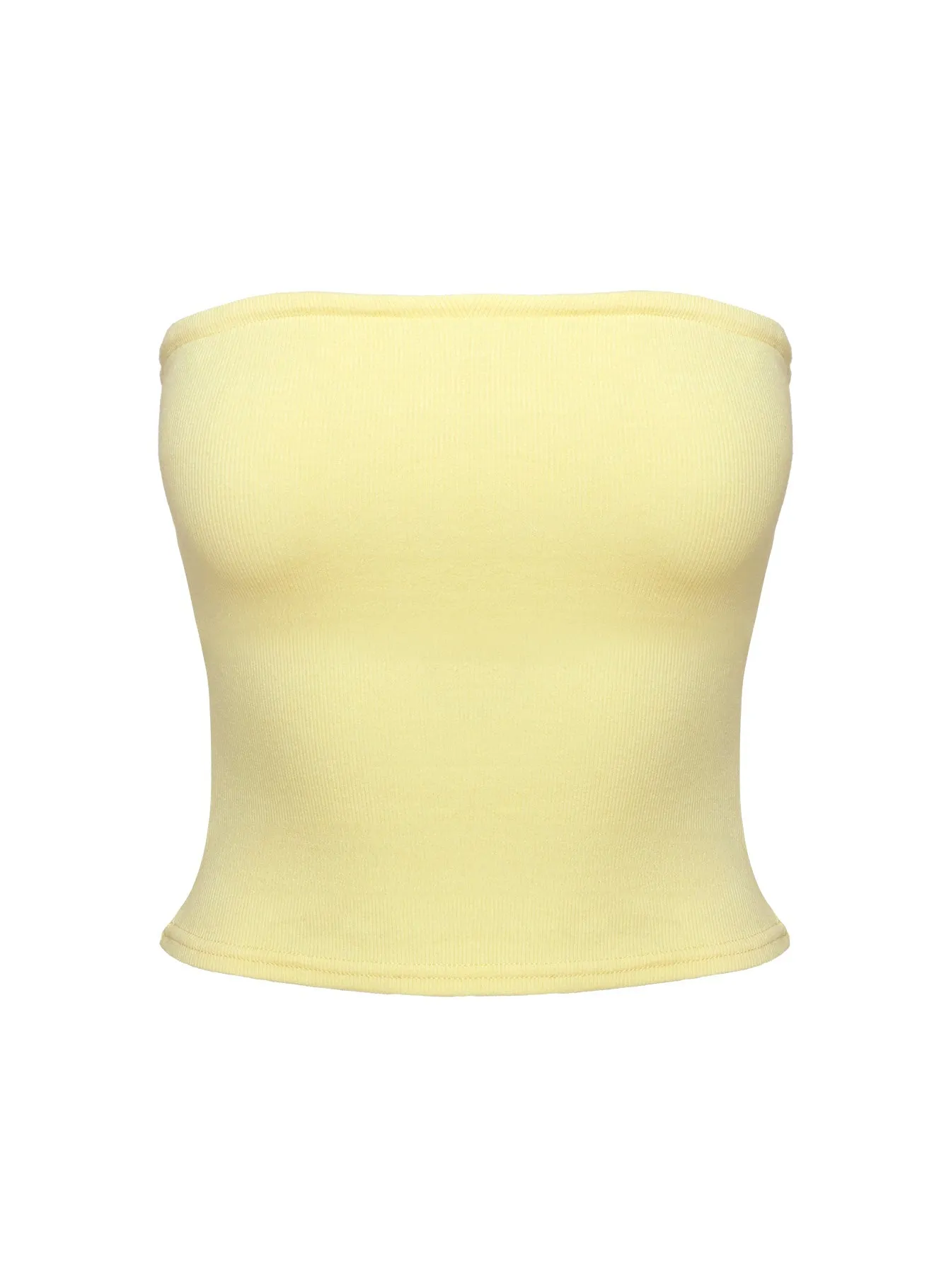 Baseline Strapless Rib Top Yellow