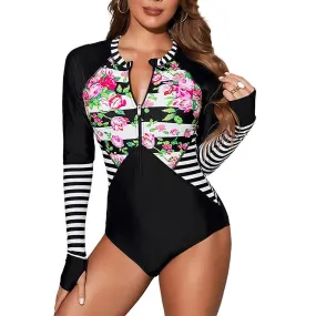 Bikini Hot Spring Swimwear Women's Surfing Suit One Piece Swimwear with Chest Cushion