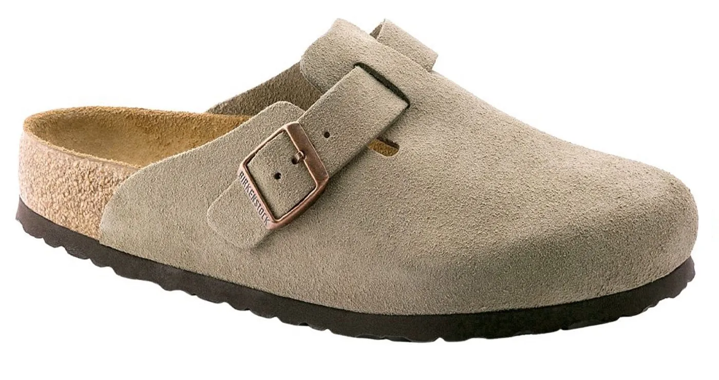 Birkenstock Boston Soft Footbed Suede Taupe