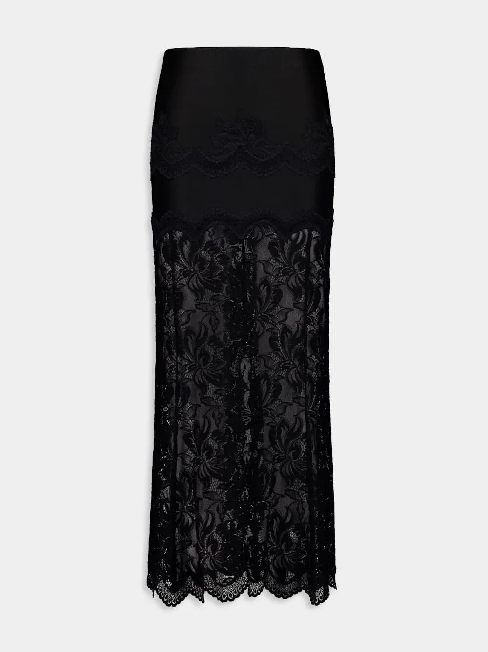 Black Long Lace Skirt