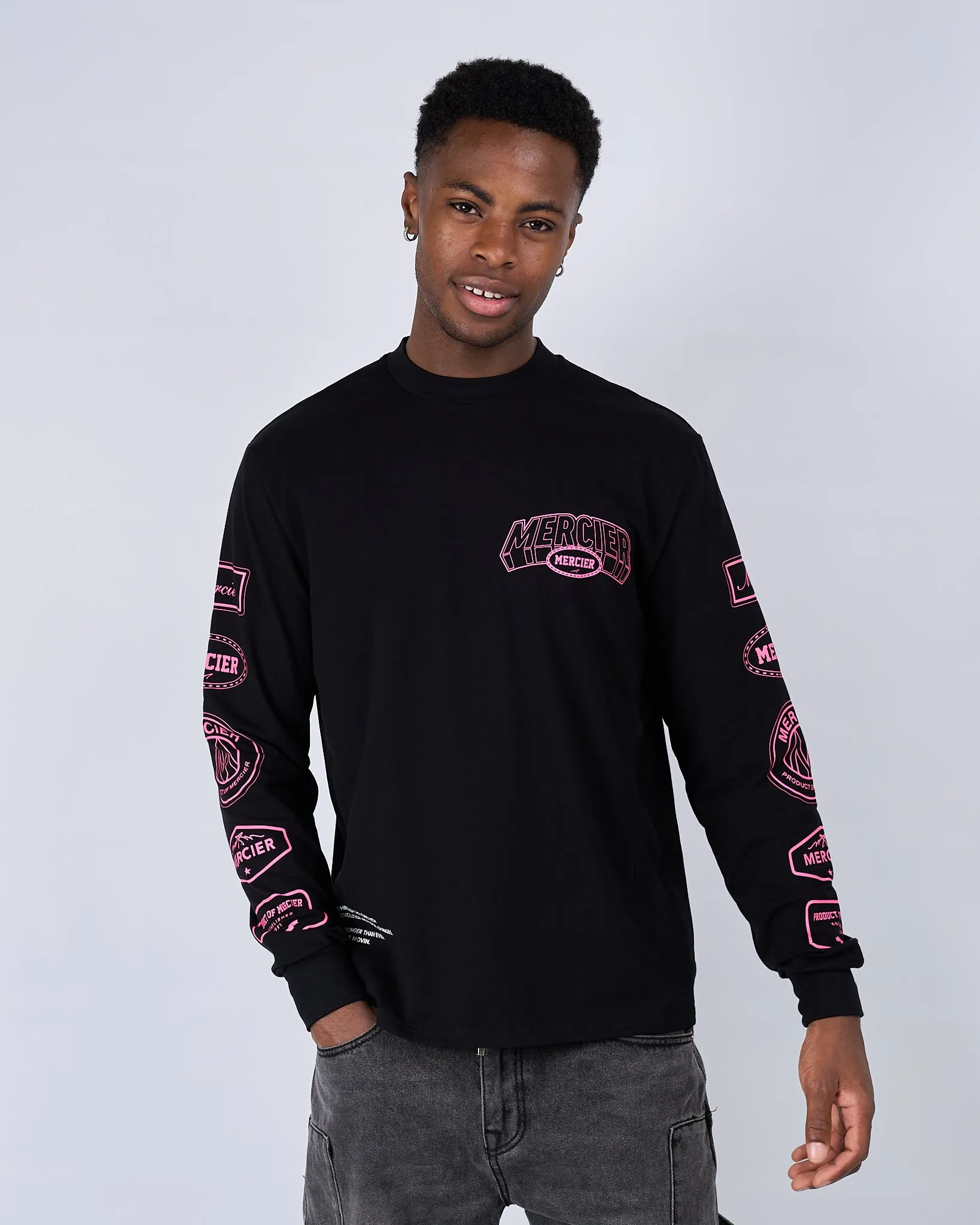 Black Pink Compton Long Sleeve Tshirt