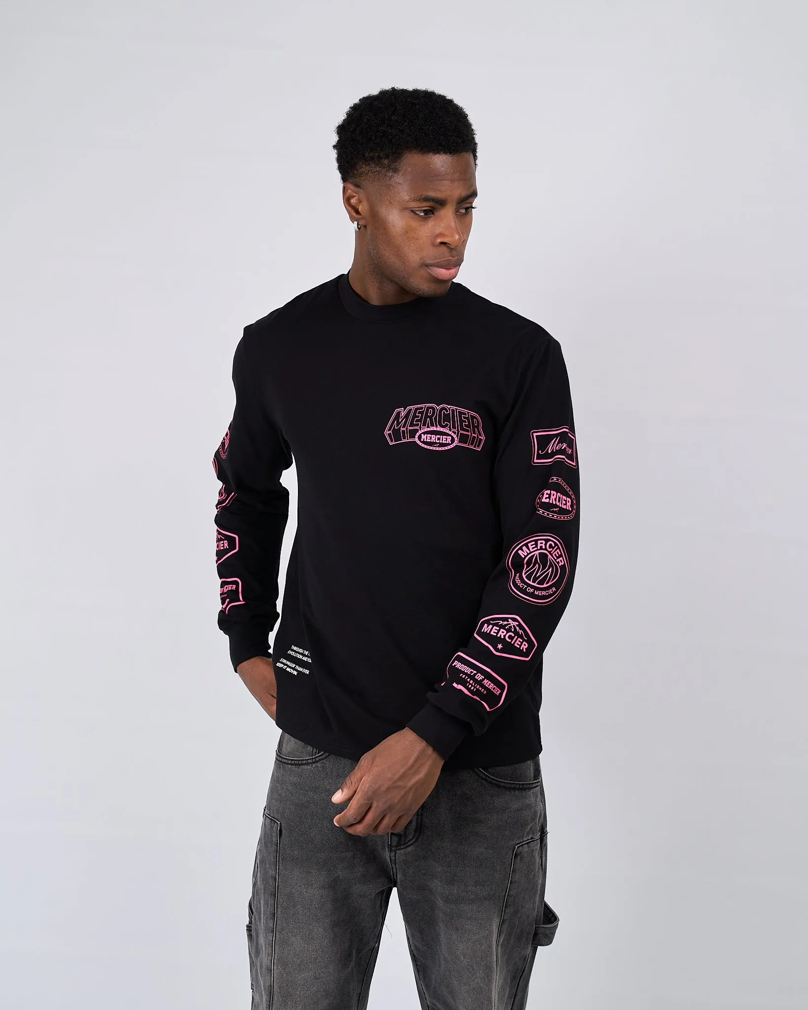 Black Pink Compton Long Sleeve Tshirt