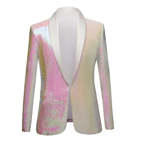 Blazer Blanco Hombre Sequin Wedding Party Suit