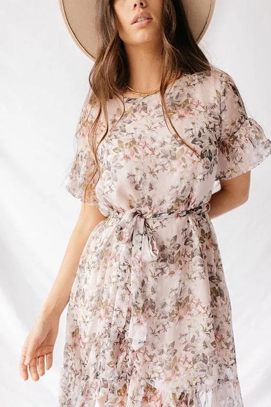 blooming floral ruffled mini dress SEO