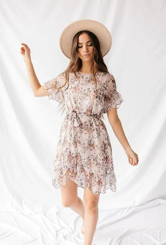 blooming floral ruffled mini dress SEO