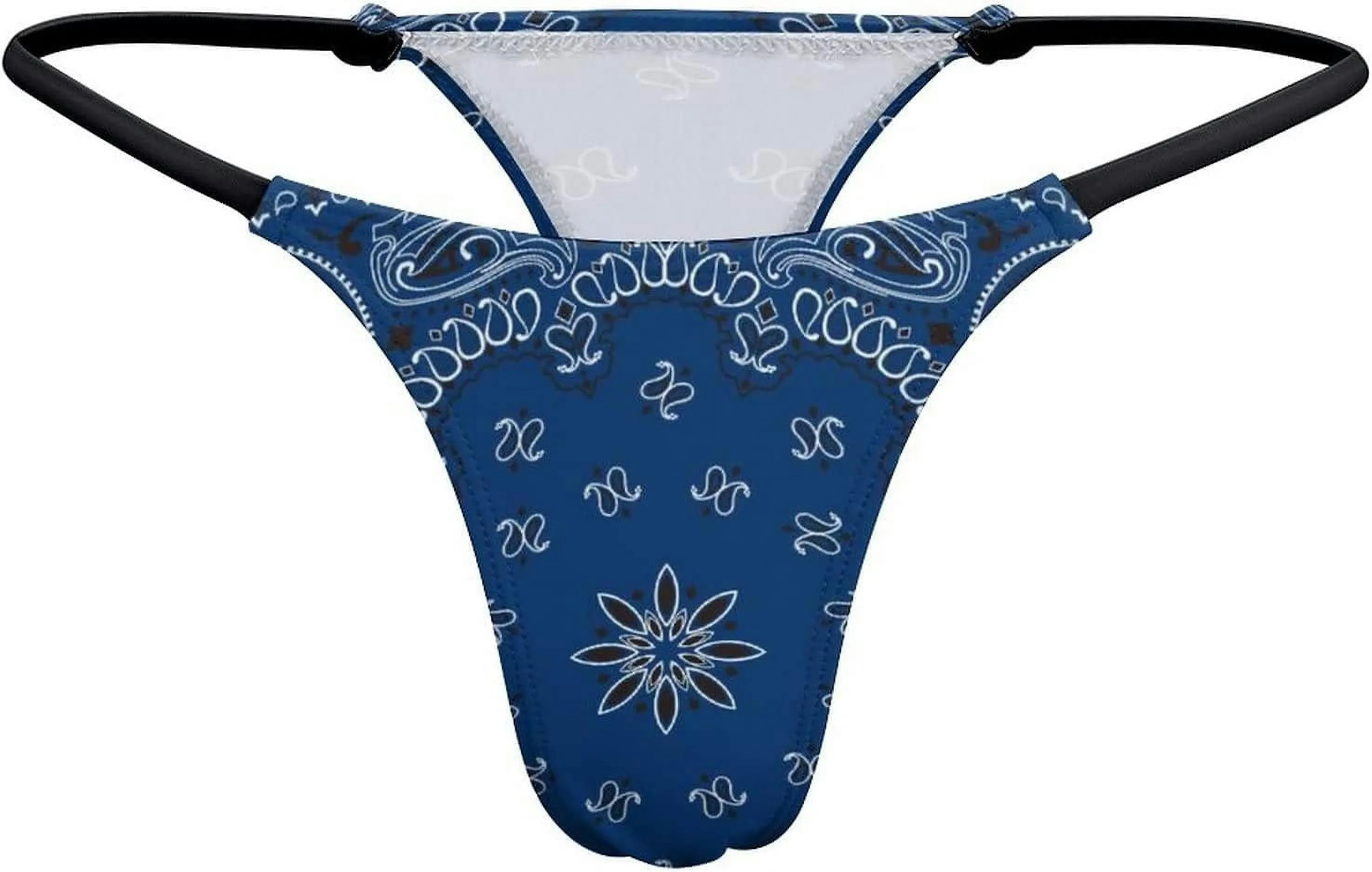 Blue Paisley Bandana G-String Thongs Women's T-Back Underwear PantyGT-109