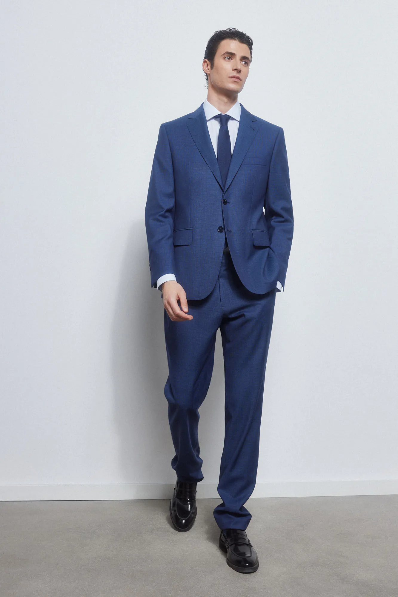 Blue tailored fit trousers