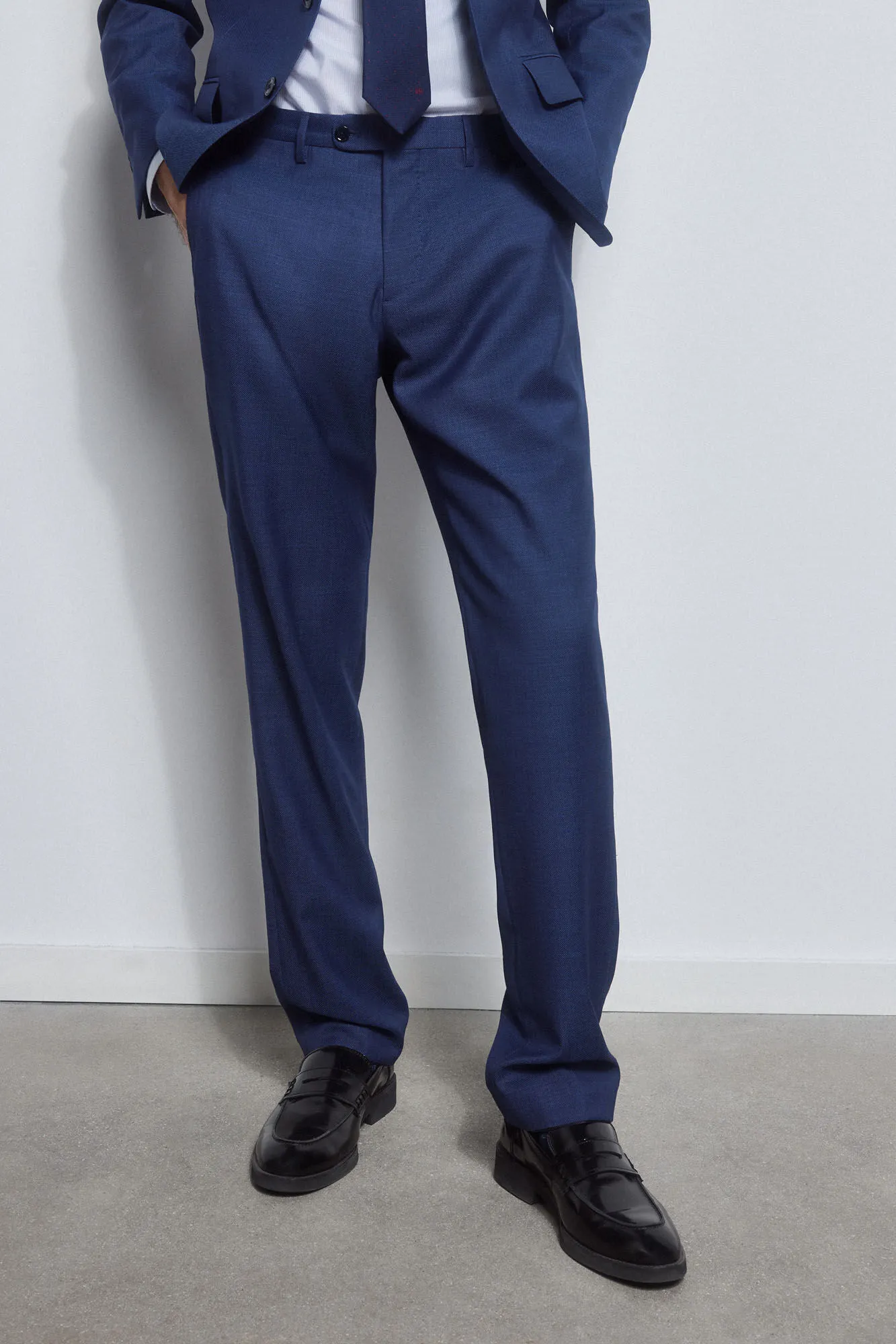 Blue tailored fit trousers