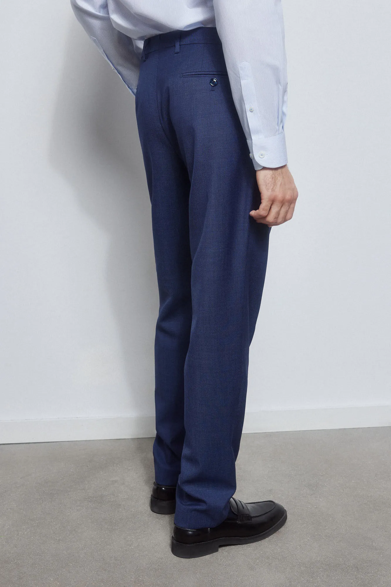 Blue tailored fit trousers