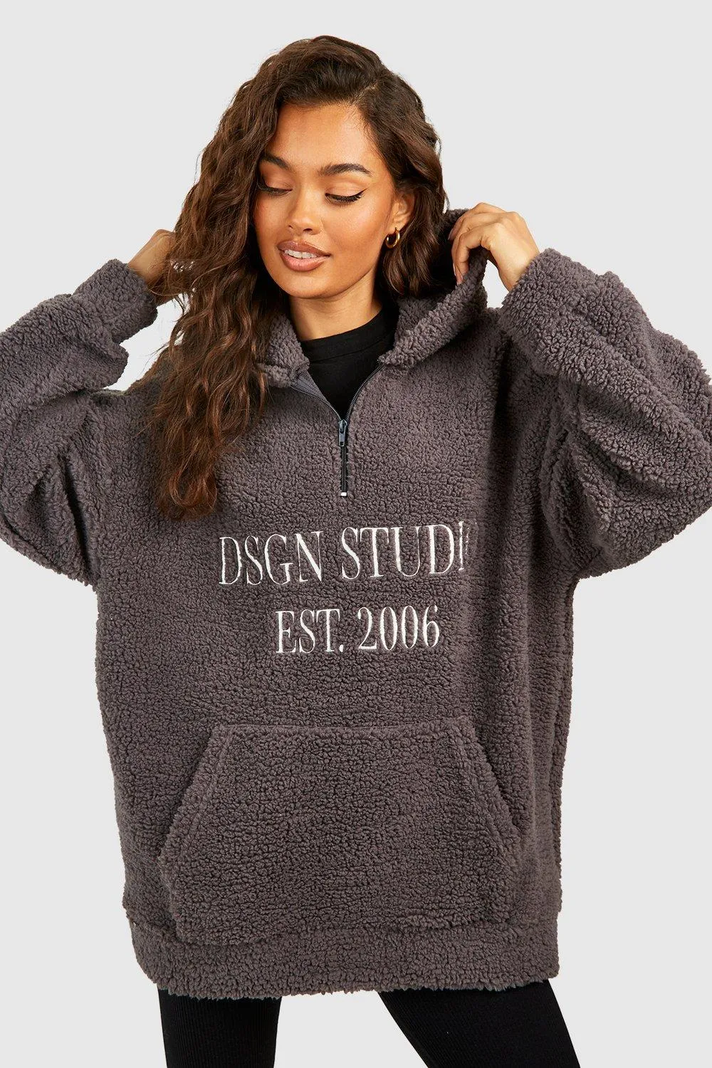 Borg Dsgn Studio Slogan Half Zip Hoodie