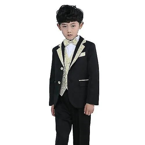 Boys Slim Fit Suits 4 Pieces Blazer Vest Pants Bowtie Jacket for Wedding Party Prom