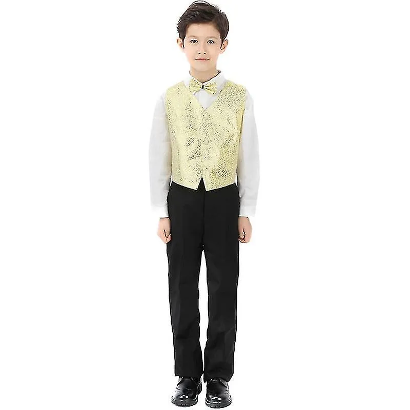 Boys Slim Fit Suits 4 Pieces Blazer Vest Pants Bowtie Jacket for Wedding Party Prom