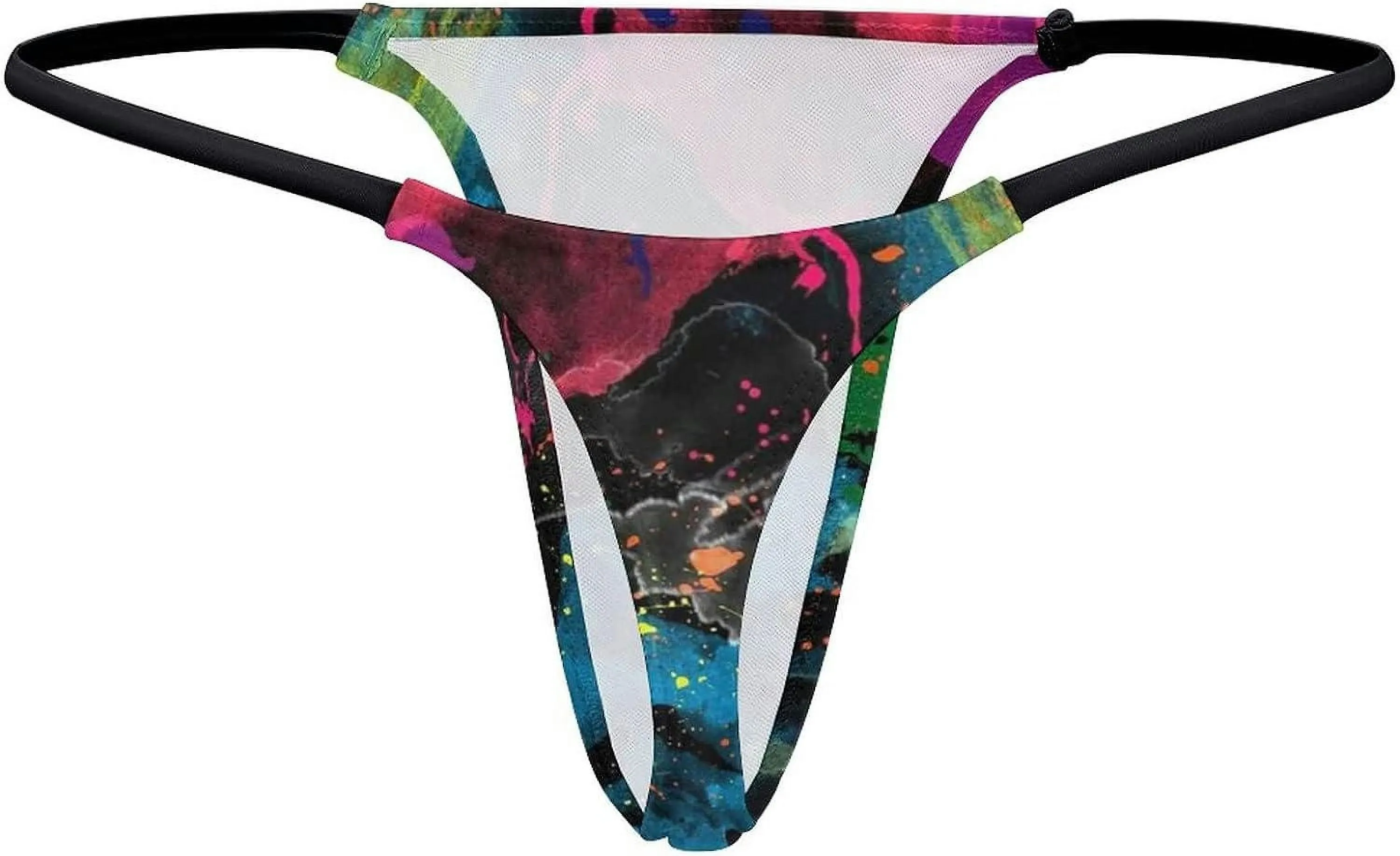 Breathable Psychedelic Colorful Graffiti G-String Thongs Women's T-Back Underwear PantyGT-133