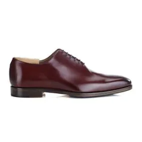 Bright Burgundy Men's Oxford shoes - Leather sole with pad - BELLAGIO PATIN