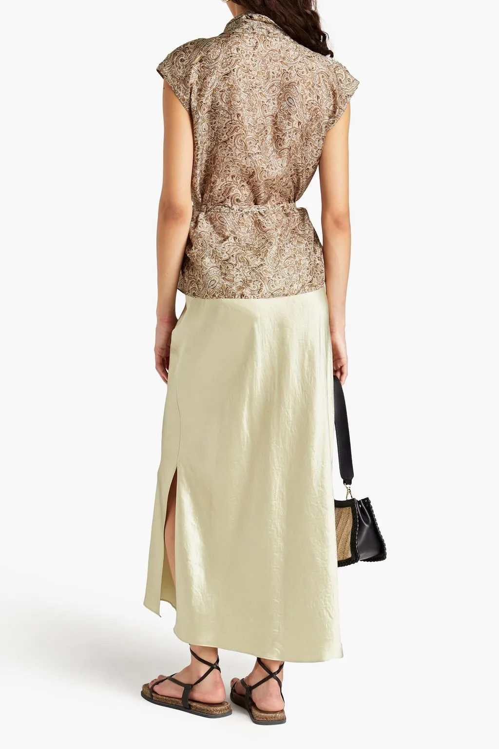 BRUNELLO CUCINELLI  |Paisley Silk Sleeveless Street Style Party Style