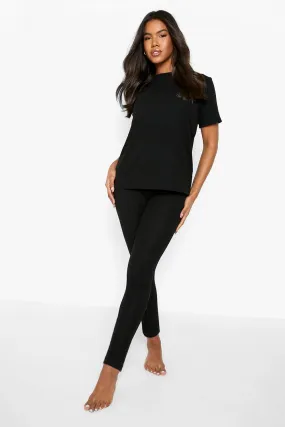 Brushed Marl Tshirt And Legging Set