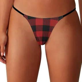 Buffalo Scottish Tartan Plaid Checkered G-String Thongs Women's T-Back Underwear Panty-WE407