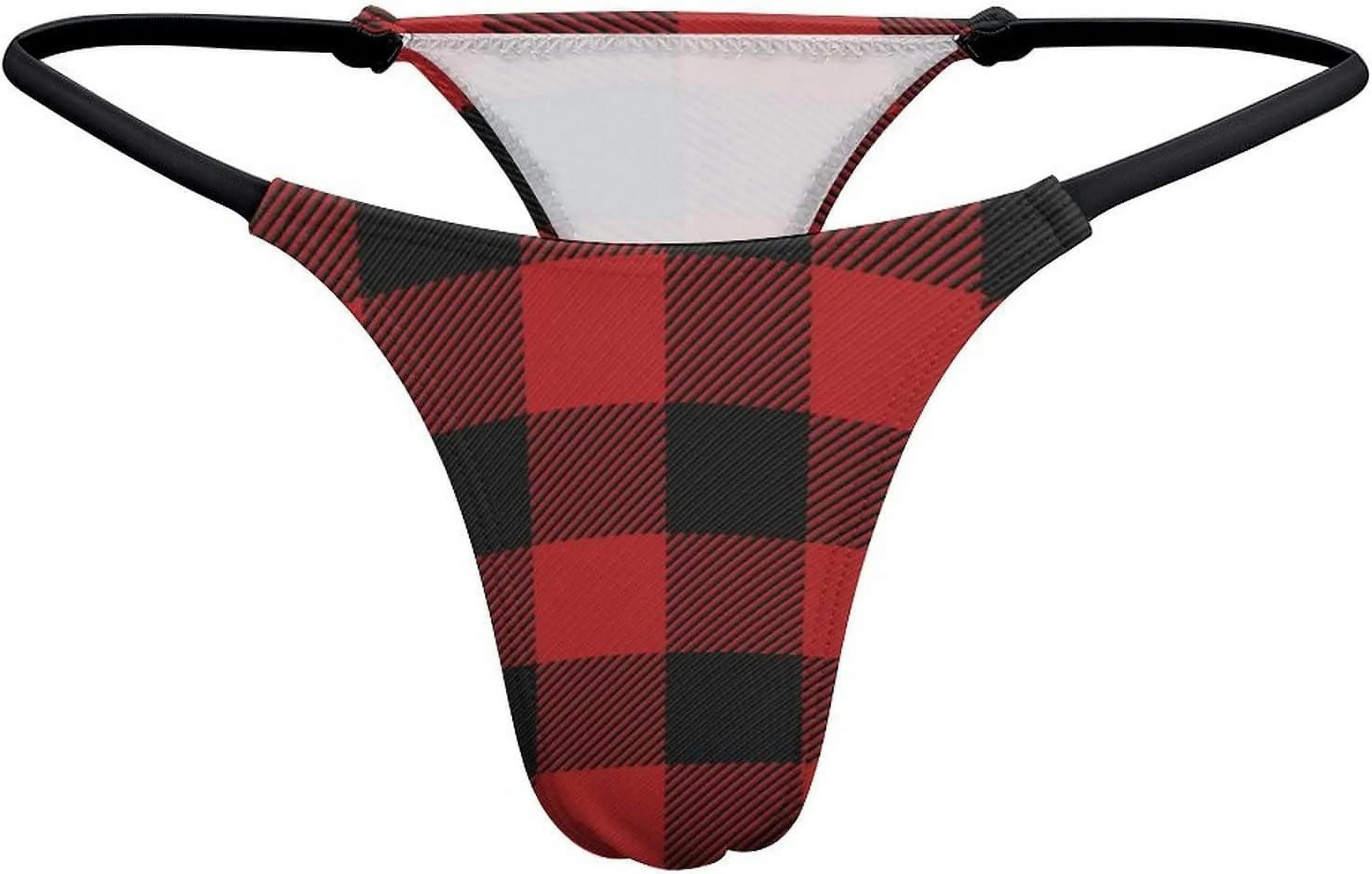 Buffalo Scottish Tartan Plaid Checkered G-String Thongs Women's T-Back Underwear Panty-WE407