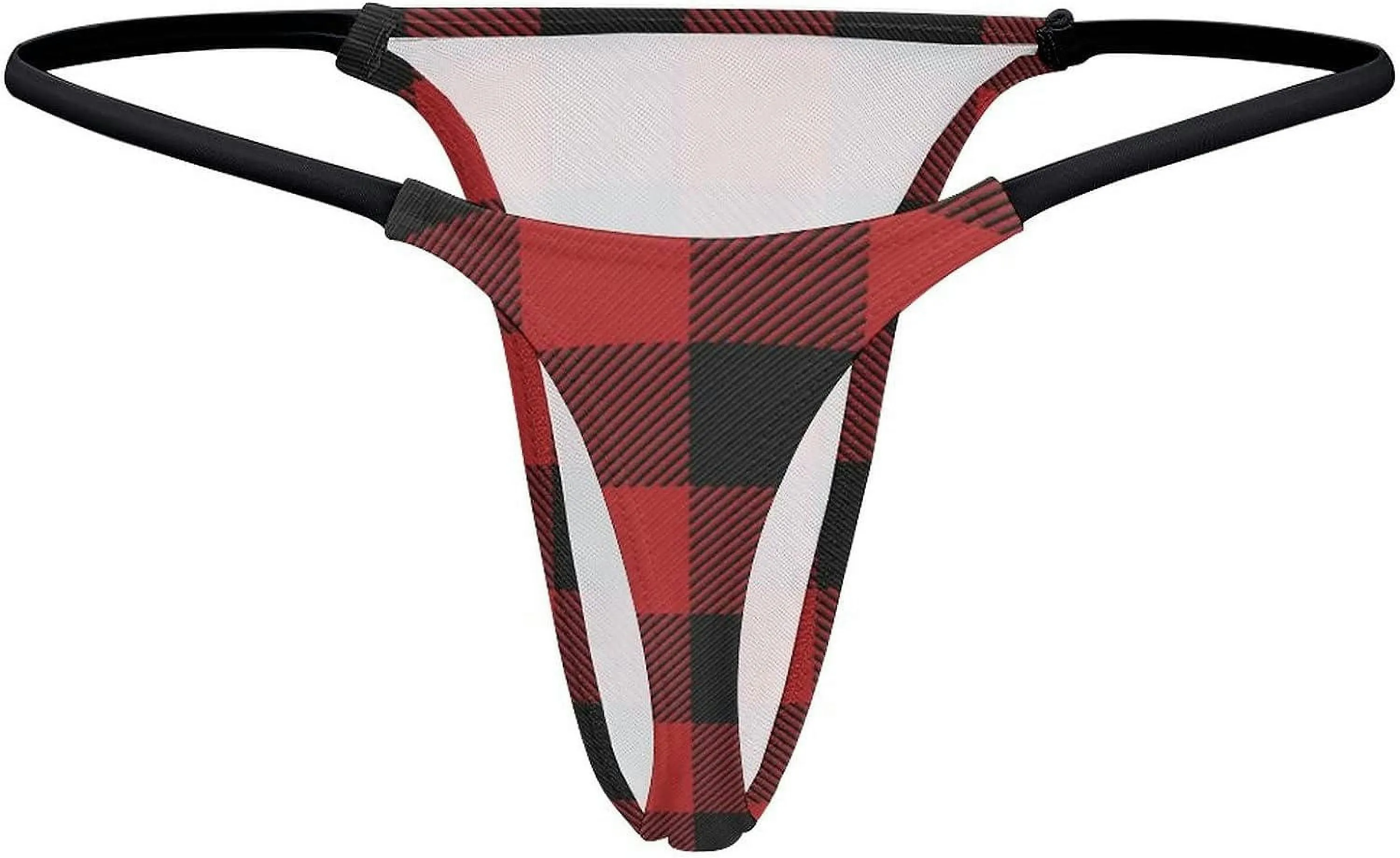 Buffalo Scottish Tartan Plaid Checkered G-String Thongs Women's T-Back Underwear Panty-WE407