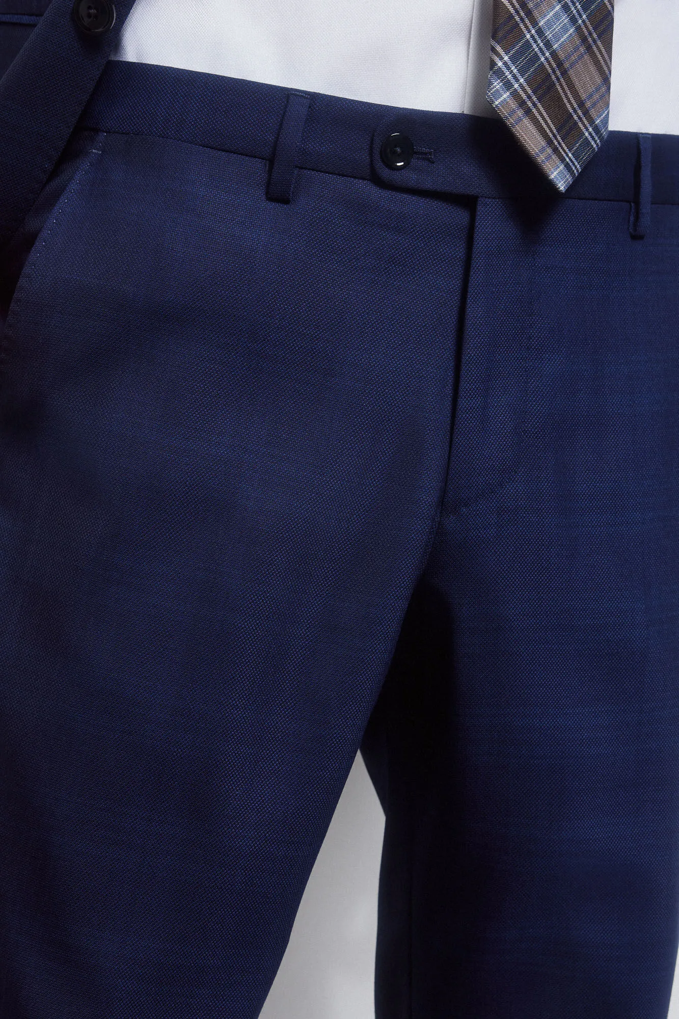 Checked tailored fit trousers