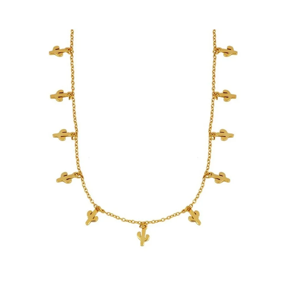 Collar Mini Cactus Oro