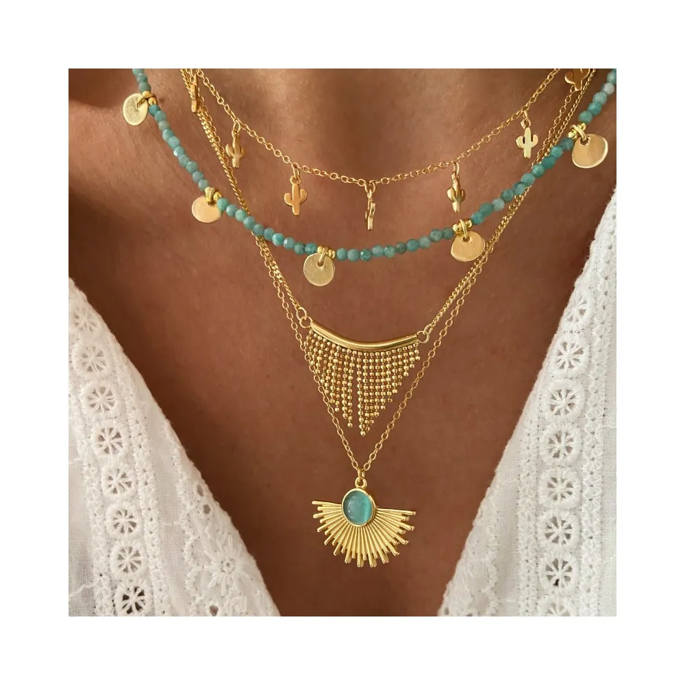 Collar Mini Cactus Oro