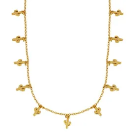 Collar Mini Cactus Oro