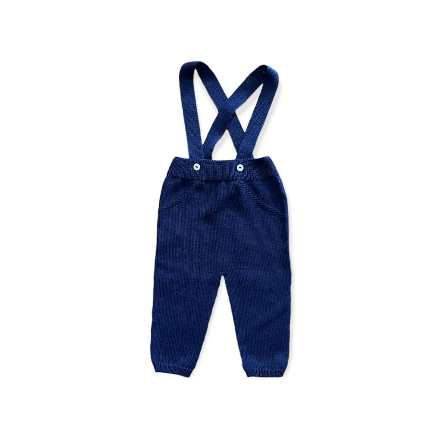 Cotton jersey trousers with suspenders. Two colors