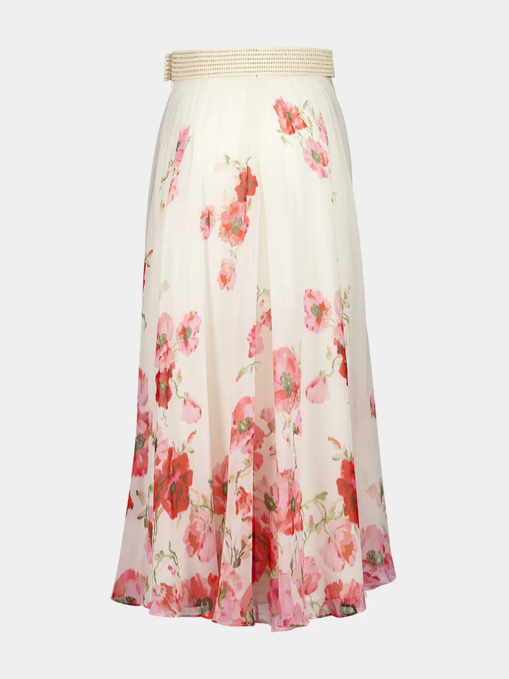 Cream Floral Maxi Skirt