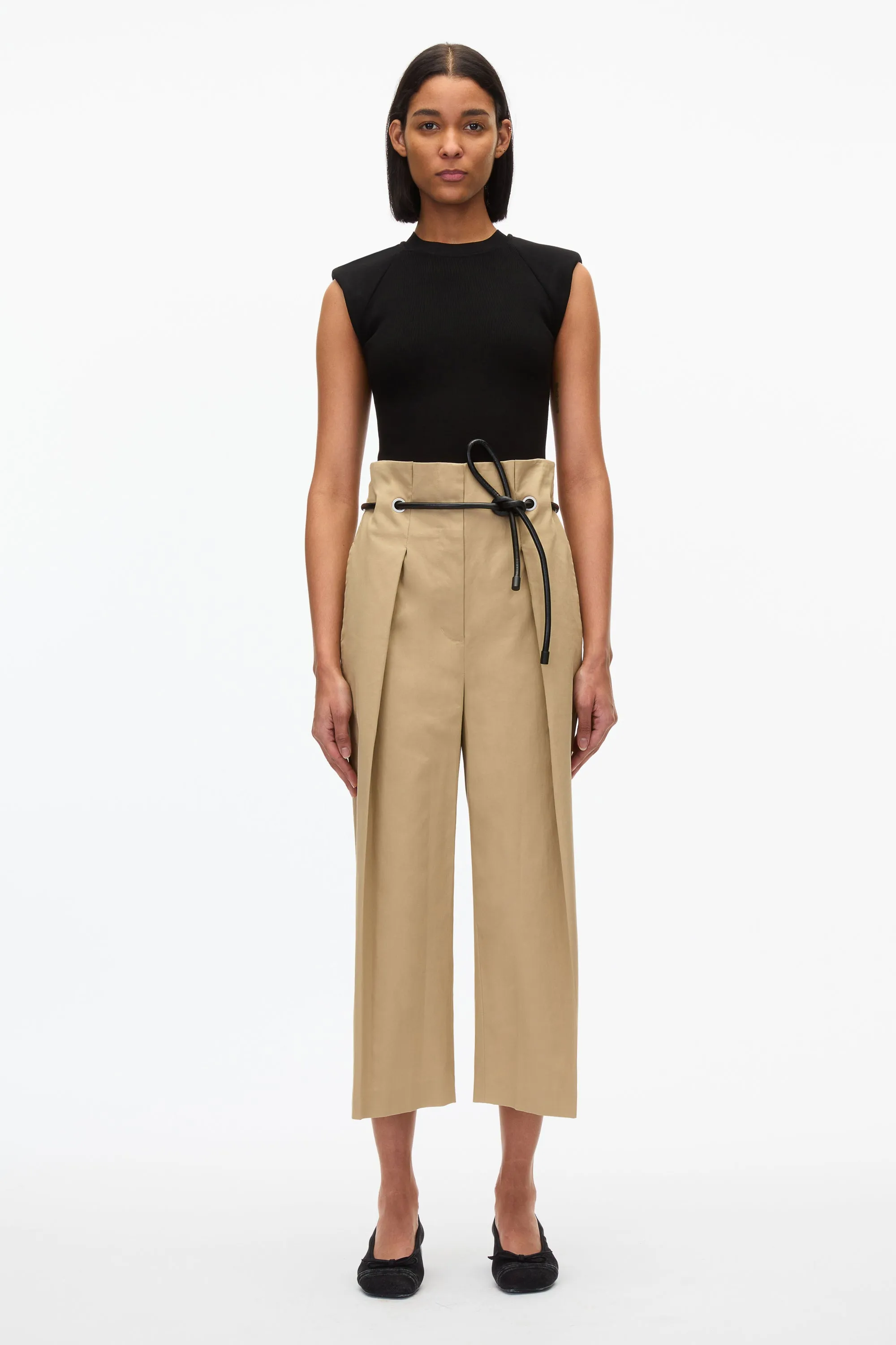 Cropped Wide Leg Origami Trousers