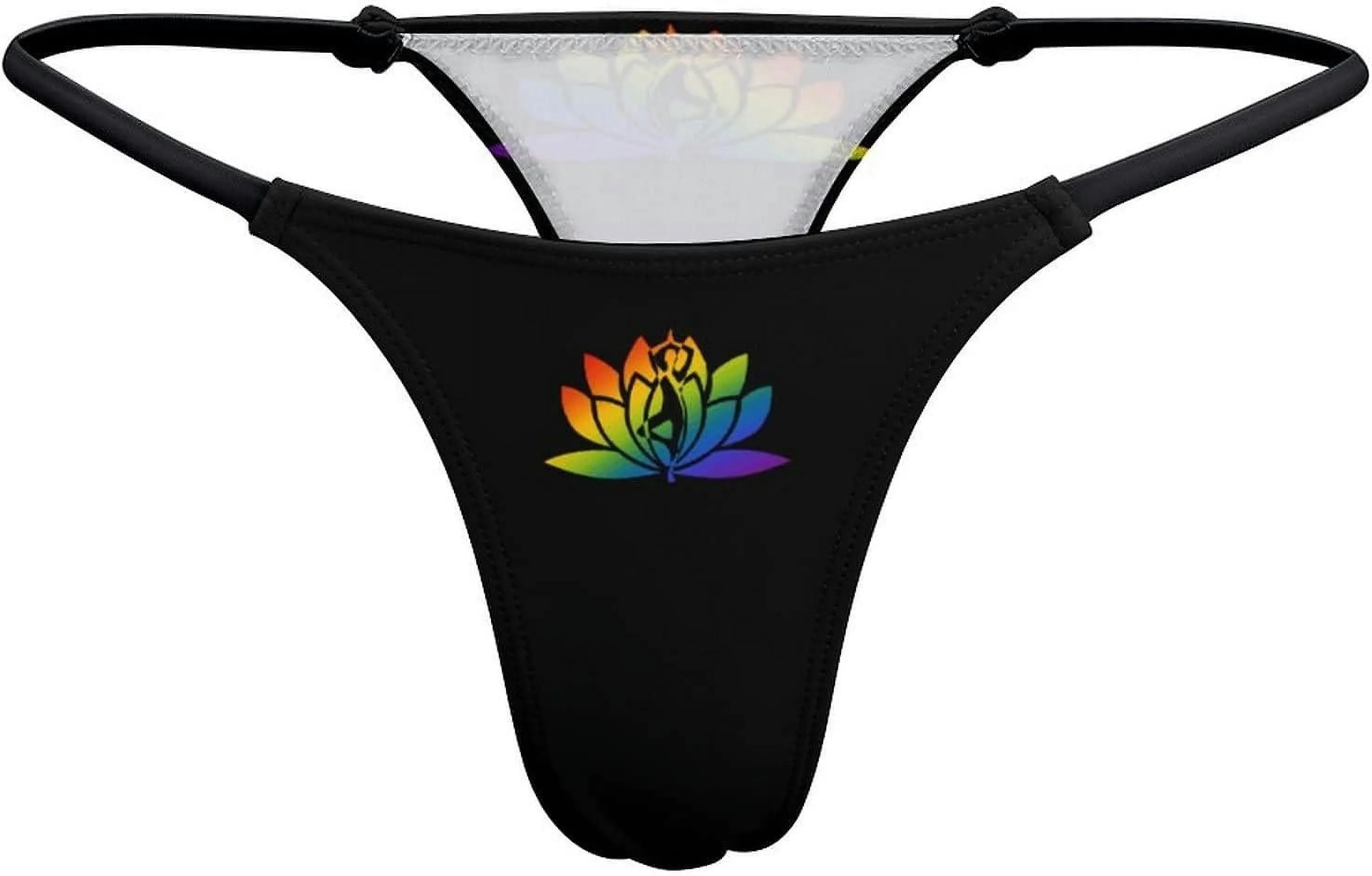 Doing Yoga Over Lotus Flower G-String Thongs Women's T-Back Underwear Panty-WE332