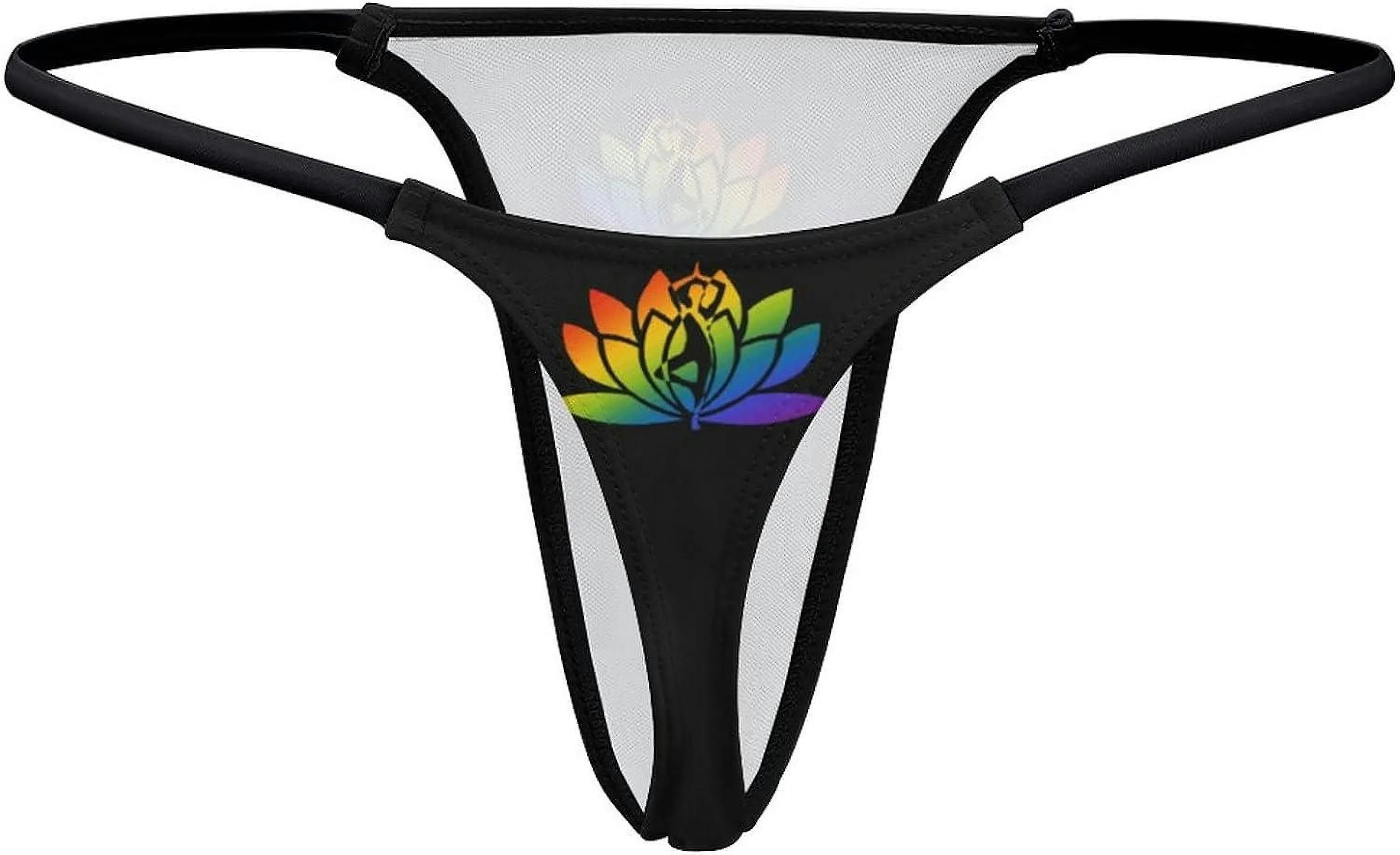 Doing Yoga Over Lotus Flower G-String Thongs Women's T-Back Underwear Panty-WE332