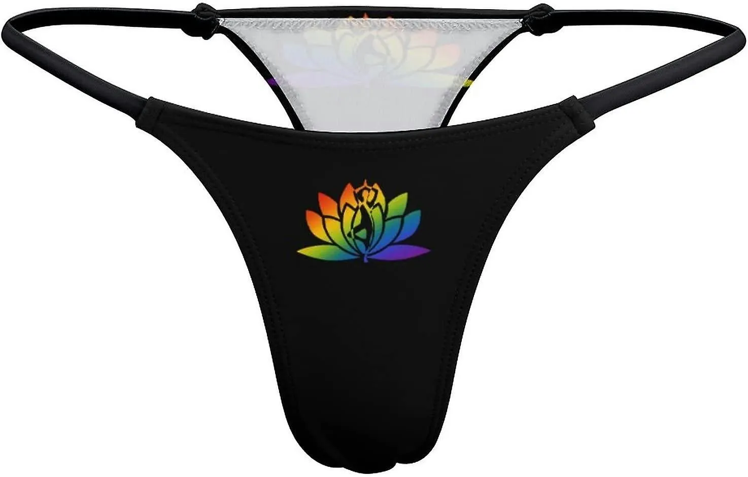 Doing Yoga Over Lotus Flower G-String Thongs Women's T-Back Underwear PantyGT-116