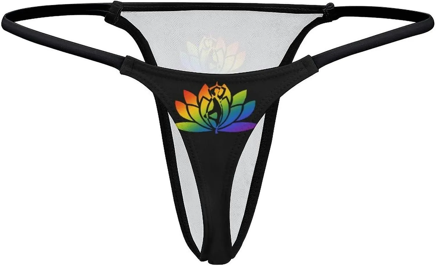 Doing Yoga Over Lotus Flower G-String Thongs Women's T-Back Underwear PantyGT-116