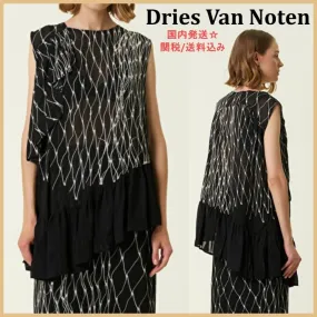 Dries Van Noten  |Sleeveless Cotton Party Style Elegant Style Formal Style