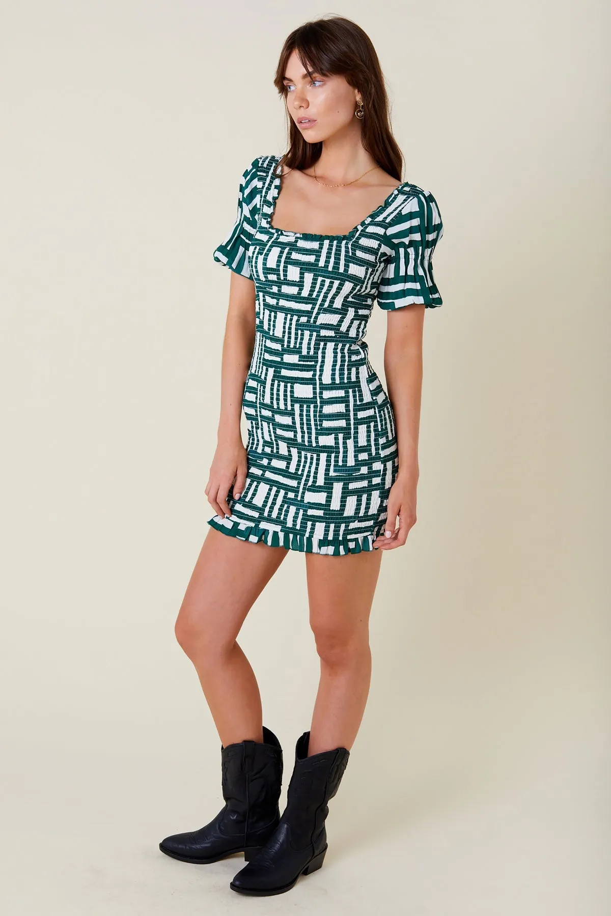 Elia Mini Dress - Painted Check | Shop now