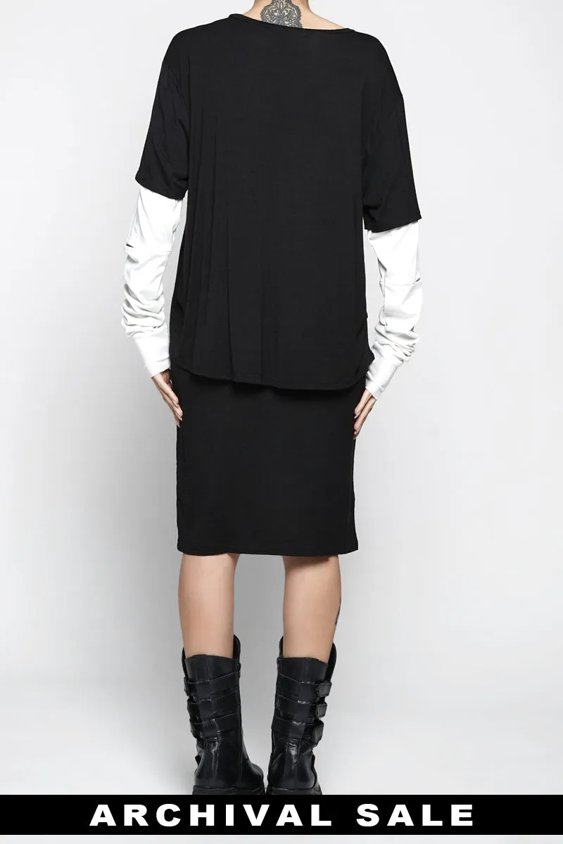 Eliad Oversize Two-Tone Tshirt - B/W